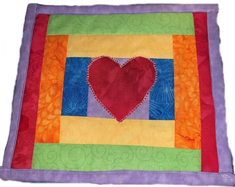 Rainbow Mug Rug - Coaster - Trivit - Coffee Coaster - Candle Mat