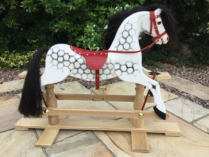 hand carved rocking horse