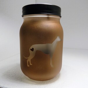 Greyhound Candle Jar, Mason Jar Tealight Candle Holder