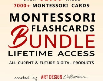 Montessori Cards Bundle • Montessori flashcards • Flashcard mega bundle Education material Homeschooling