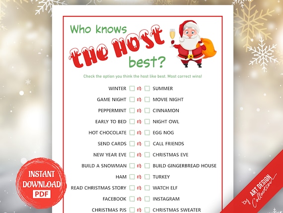 Who Knows the HOST Best Game Christmas Game Holiday Christmas