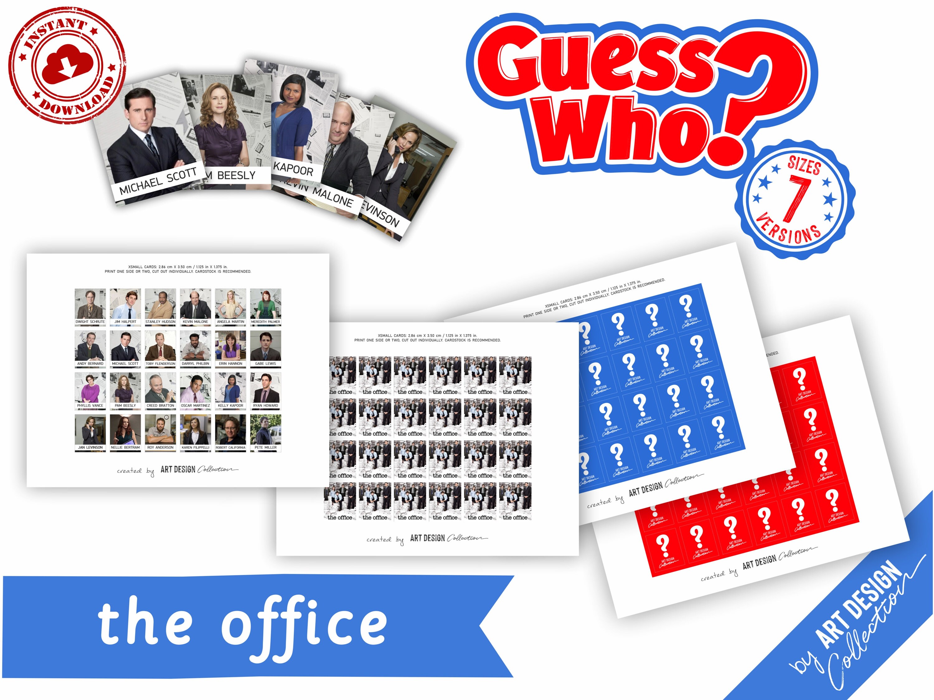 Guess Who THE OFFICE Insert Cards Montessori Cards Party - Etsy UK