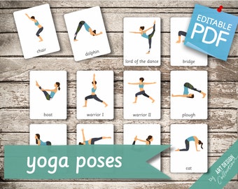 yoga poses cards etsy