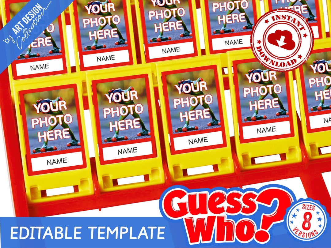EDITABLE Guess Who Custom Template Insert Cards Montessori - Etsy