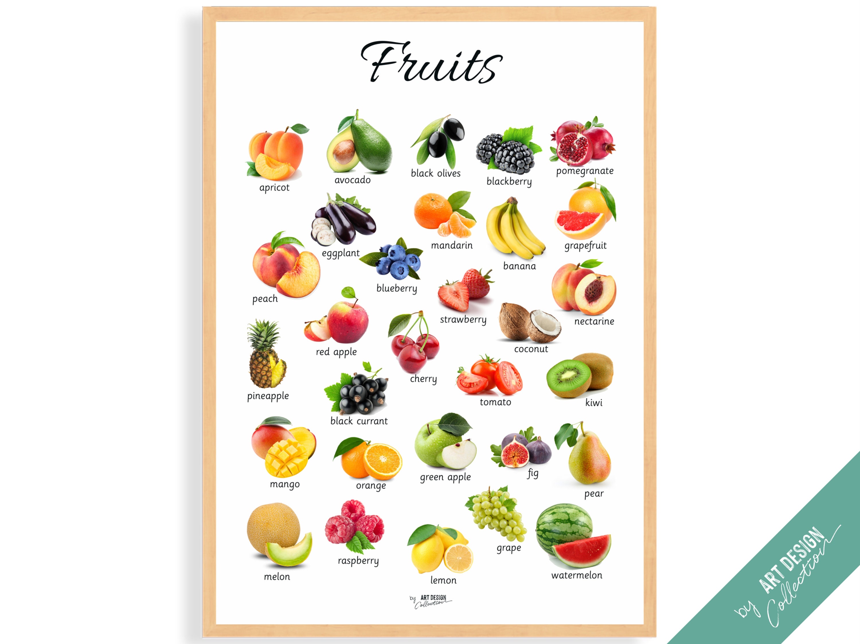 FRUITS POSTER Montessori Poster Montessori Educational Etsy