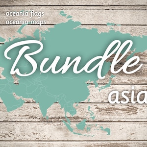 BUNDLE ASIA (Flags, Maps) • 48 Montessori Cards • Flash Cards  Nomenclature FlashCards Pdf Printable Cards preschool