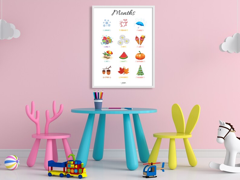 MONTHS POSTER • Montessori Poster • Montessori Educational ...