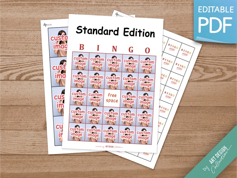 EDITABLE BINGO Standard Edition Custom Template Cards | Etsy