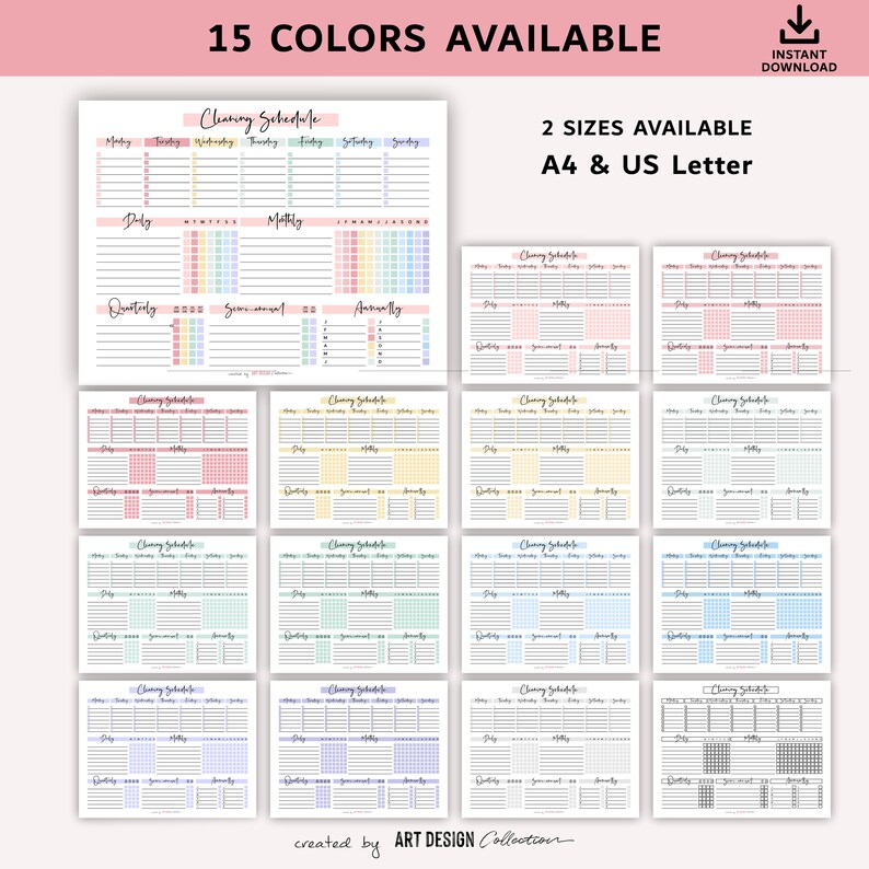 EDITABLE Cleaning Schedule Planner Word Google Docs Fillable - Etsy Canada