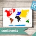 CONTINENTS of the WORLD 888 Montessori Cards LARGE Size - Etsy