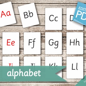 ALPHABET • 78 Montessori Cards • Flash Cards Nomenclature FlashCards Editable Pdf Printable Cards preschool