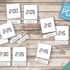 DIGITAL TIME (level 2) • 144 Editable Montessori Cards • Time Flash ...