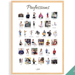 PROFESSIONS POSTER • Montessori Poster • Montessori Educational Homeschooling Learning Poster Kids Nursery Room preschool