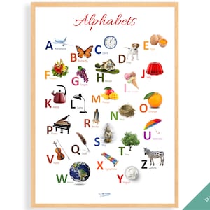 POSTER ALFABETI • Poster Montessori • Poster didattico Montessori per l'istruzione parentale, per bambini, giocattoli per la scuola materna