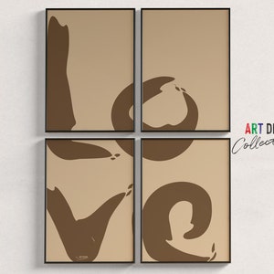 Póster de arte de pared abstracto de amor 4, decoración de arte de pared imprimible, descarga digital de impresiones de pared descargables