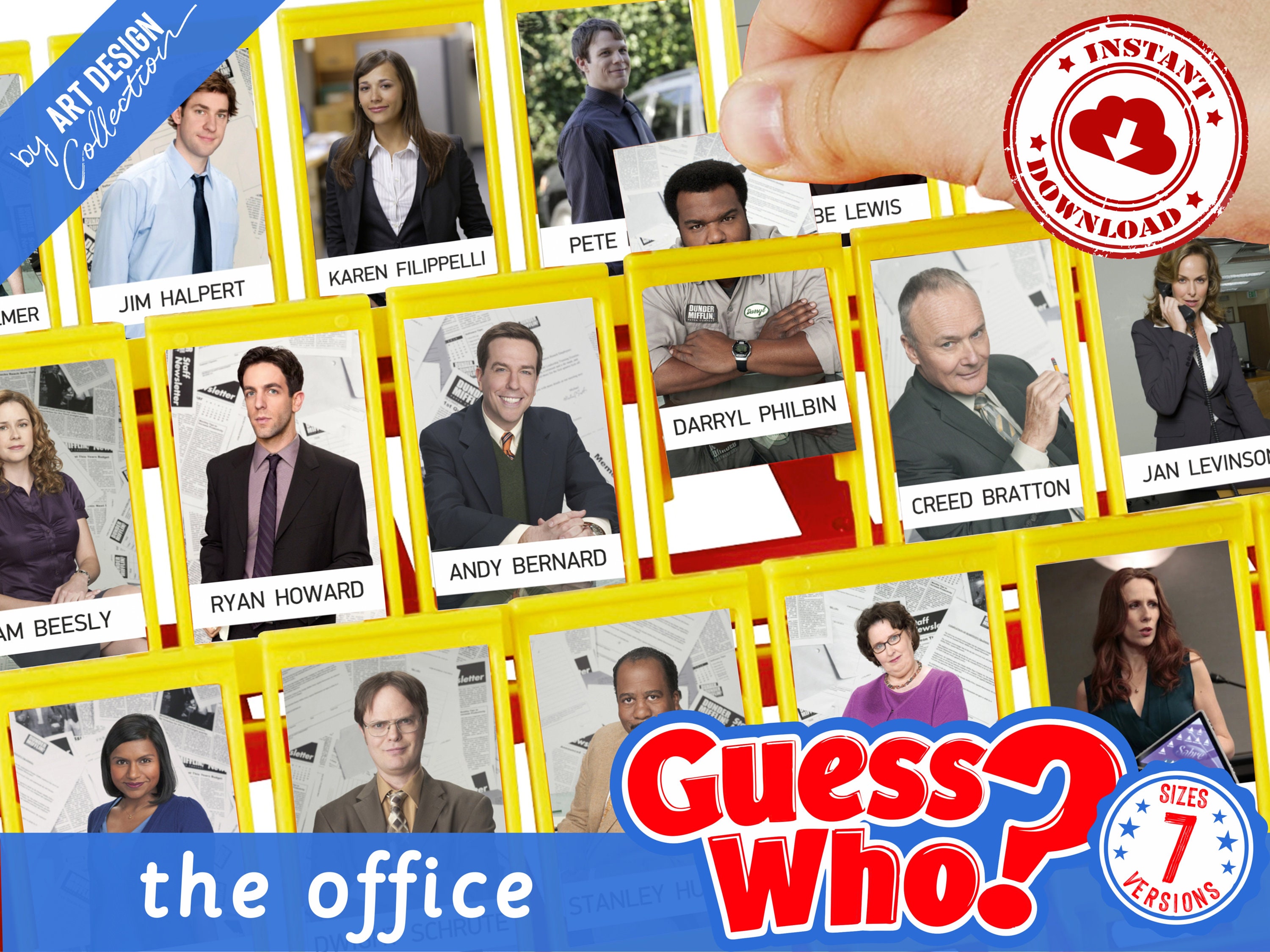 Guess Who THE OFFICE Insert Cards Montessori Cards Party - Etsy UK