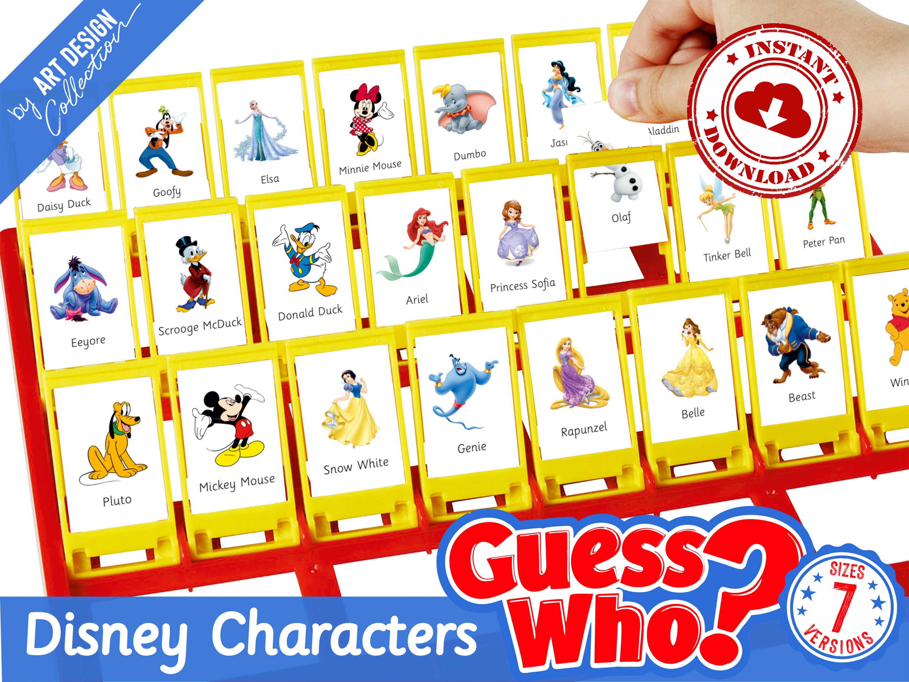 Guess Who DISNEY Characters Insert Cards Montessori cards | Etsy