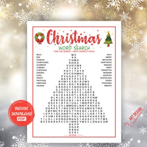 Jogo de Caça-Palavras ÁRVORE DE NATAL • Jogo de Natal Festa de Natal Jogos de Festa de Natal Jogo de bingo de Natal Jogos de Natal para Imprimir