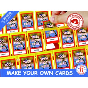 Make your own cards • Custom Template Editable Insert Cards • Montessori cards • Guess Who Party Games Cards Toys Flash Cards
