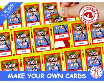 Make your own cards • Custom Template Editable Insert Cards • Montessori cards • Guess Who Party Games Cards Toys Flash Cards