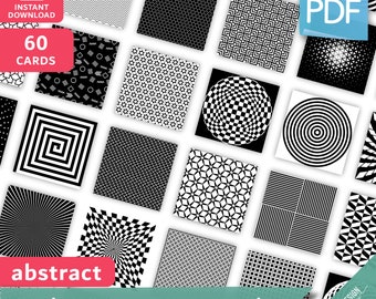 60 BABY SENSORY CARDS • Abstract Montessori Cards • High contrast sensory cards Black & White Shapes for Babies Pdf Printable Cards