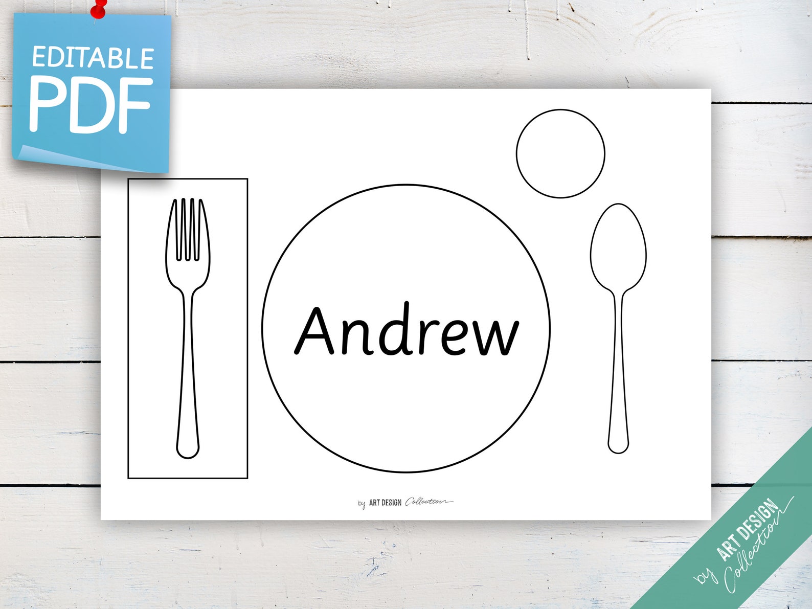 Editable Placemat Template Preschool Activity Homeschool Etsy