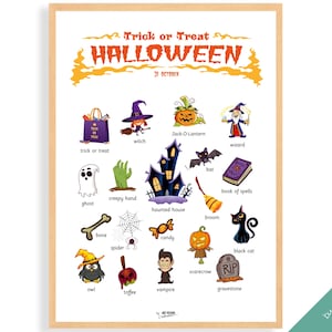 HALLOWEEN POSTER • Montessori Poster • Montessori Homeschooling Lernposter für Kinder im Vorschulalter