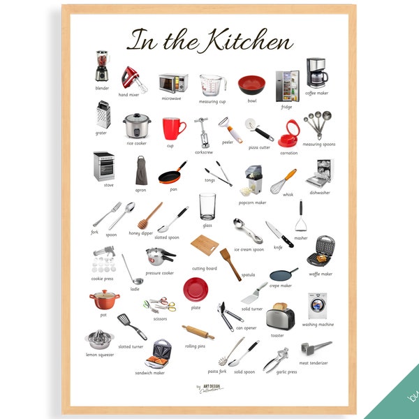 In the KITCHEN POSTER • Montessori Poster • Montessori Educational Homeschooling Learning Poster Kids Nursery Room preschool Horse breeds
