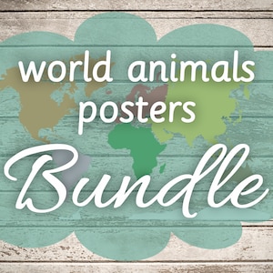 WELTTIERE 7 Poster • Montessori Poster • Montessori Homeschooling Lernposter Kinderzimmer Vorschule Arktis