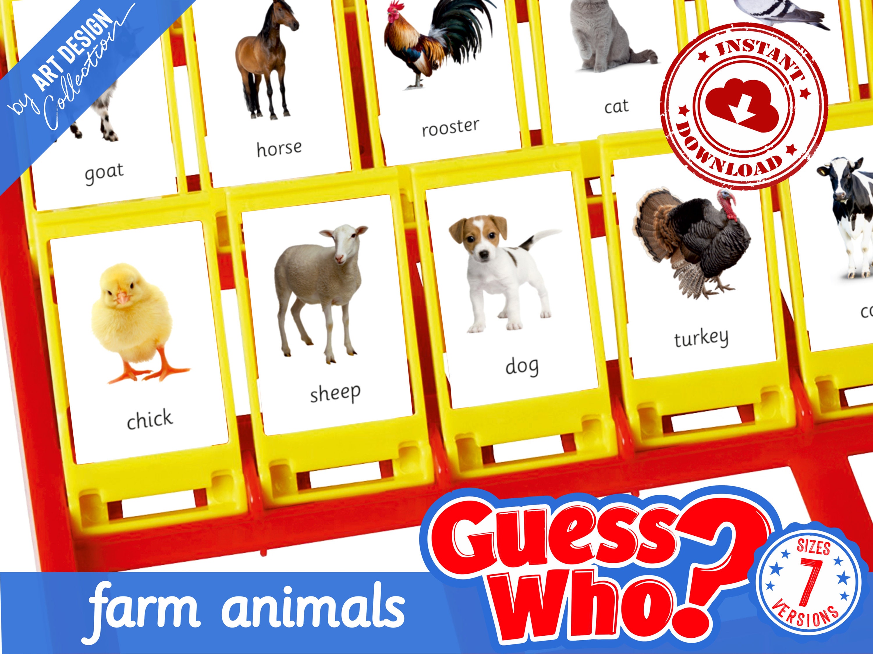 Guess Who FARM ANIMALS Insert Cards Montessori Cards - Etsy Guess Who FARM ANIMALS Insert Cards Montessori Cards - Etsy