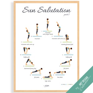 POSTER DEL SALUTO AL SOLE (Pose Yoga Parte 1) • Poster Montessori • Montessori Educational Homeschooling Learning Kids Nursery Room prescolare