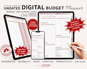 Digital BUDGET Planner, GoodNotes Digital Planner Digital Finance Planner Samsung Notes Planner Bi-Weekly Budget Monthly Budget iPad Planner