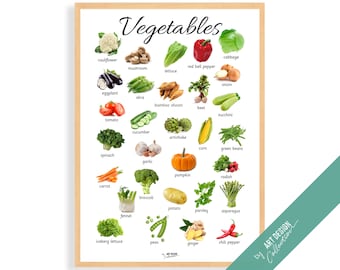 VEGETABLES POSTER • Montessori Poster • Montessori Educational Homeschooling Learning Poster Kids Nursery Room preschool Toy