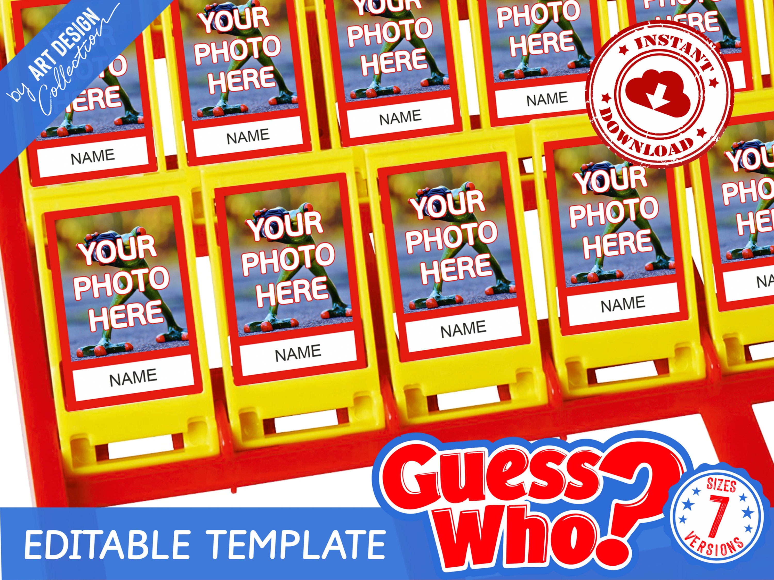 EDITABLE Guess Who Custom Template Insert Cards Montessori Etsy