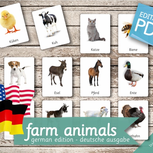 FARM ANIMALS GERMAN Edition 22 German and 22 English - Etsy FARM ANIMALS GERMAN Edition 22 German and 22 English - Etsy