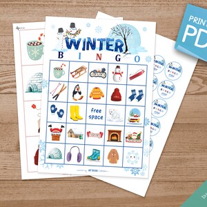 WINTER BINGO • 120 Printable Cards • Christmas Game Holiday Bingo ...