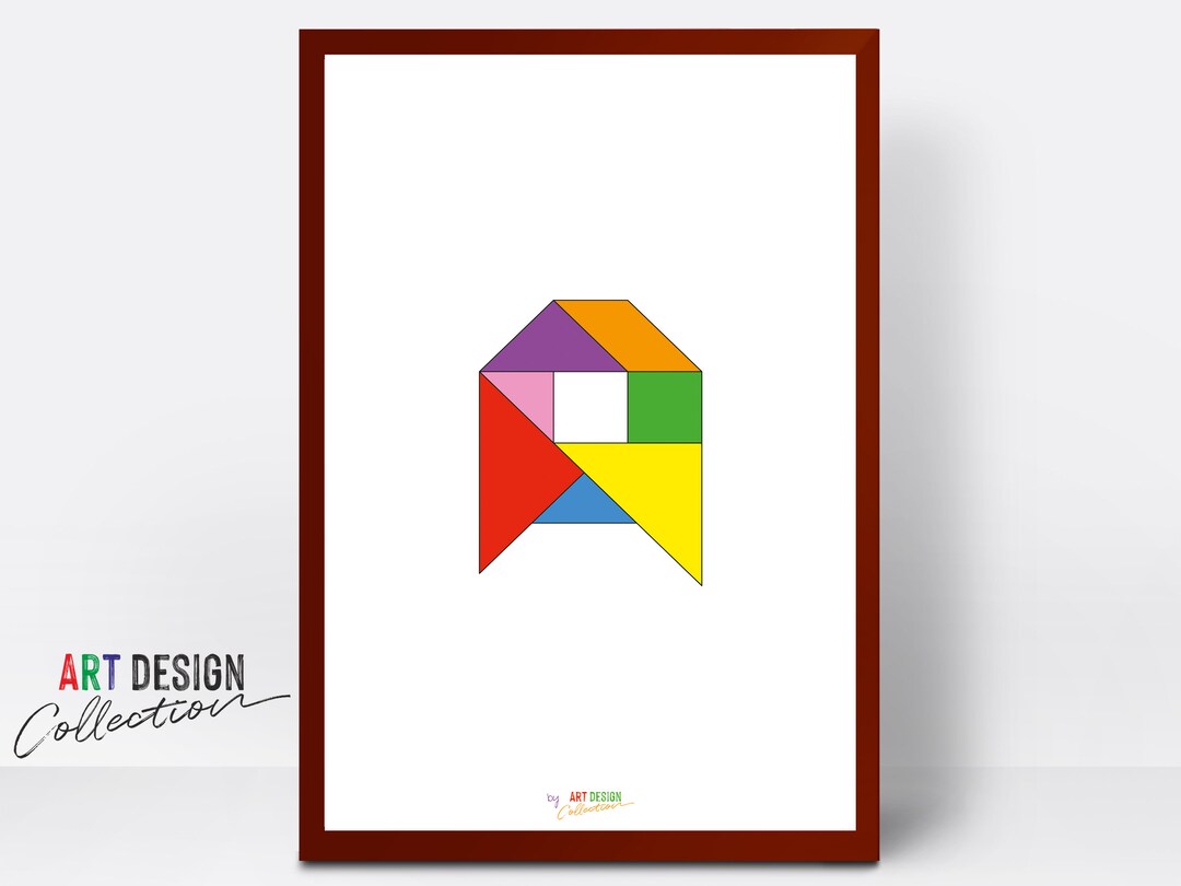 Tangram Alphabet A, Abstract Wall Art, Printable Wall Art Decor ...