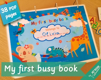 My First Busy Book Printable Preschool Activity Homeschool Resources Montessori Materials Preschool Toys Flashcards Toddler Learning Binder