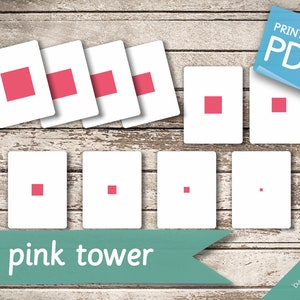TORRE ROSA Grafici di controllo • 40 carte Montessori • Nomenclatura delle carte FlashCards PDF Schede stampabili scuola materna