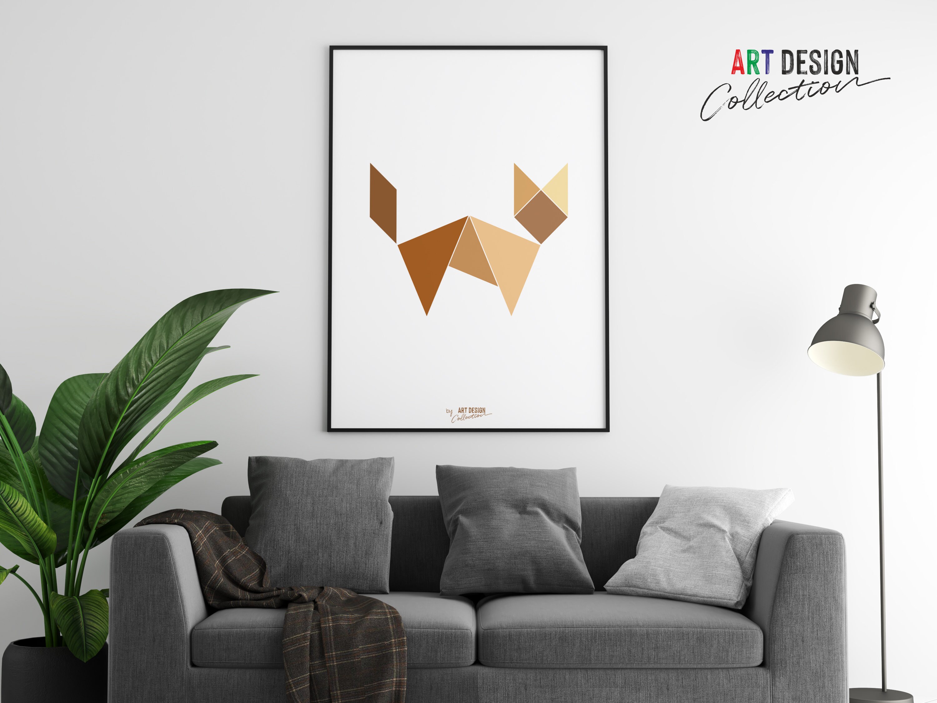 Cat Tangram Abstract Wall Art Printable Wall Art Decor - Etsy