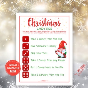 WEIHNACHTSWÜRFEL Spiel • Weihnachtsspiel Urlaub Weihnachtsfeier Urlaubsparty Urlaubsspiele Weihnachtsbingo Spiel Weihnachten druckbare Spiele