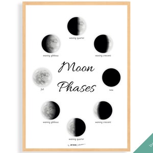 MOON PHASES Montessori Poster Montessori Educational Homeschooling Learning Poster Kids Nursery Room preschool image 8