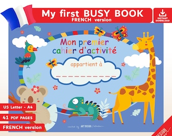 Mijn eerste drukke boek FRANSE EDITIE Afdrukbare voorschoolse activiteit Hulpmiddelen voor thuisonderwijs Montessorimateriaal Kleuterspeelgoed Flashcards
