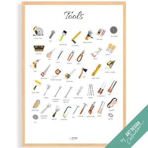 TOOLS POSTER • Montessori Poster • Montessori Educational Homeschooling Learning Poster Kids Nursery Room preschool Montessori material