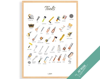 TOOLS POSTER • Montessori Poster • Montessori Educational Homeschooling Learning Poster Kids Nursery Room preschool Montessori material