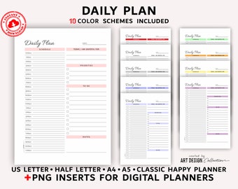 DAILY PLAN, Digital Planner Planner, Digital Download Budget Planner Template Paycheck Budget Printable Daily planner Png templates
