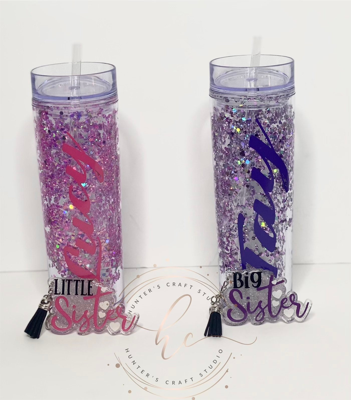 Glittered Tumbler/keychain Set Etsy