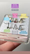 3mm Faceted All Natural Gemstone Nose Studs, moldavite, tanzanite, libyan desert glass, pink tourmaline, opal, and more