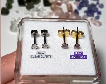 Raw Crystal Mini Earring Studs