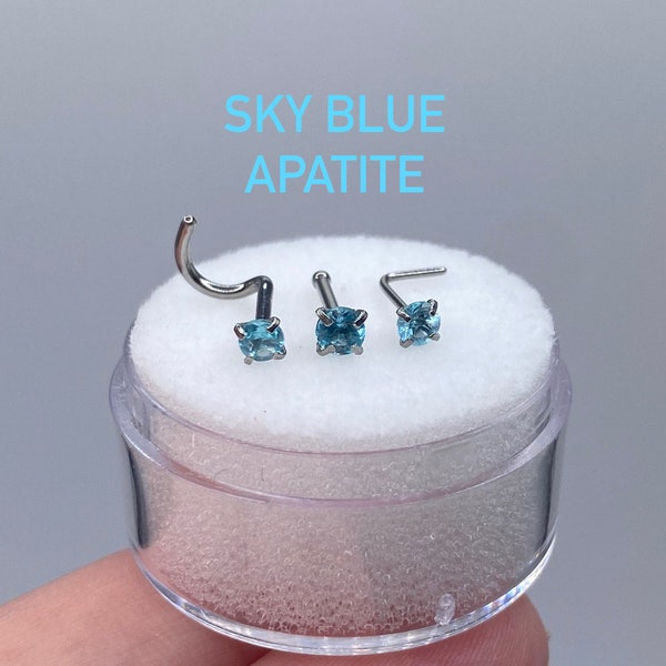 SKY BLUE APATITE Nose Stud